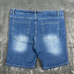 Y2K Blue Washed Denim Shorts - size 1XL - measurements listed